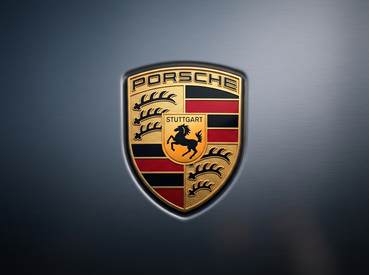 Porsche rearing horse crest logo brand emblem