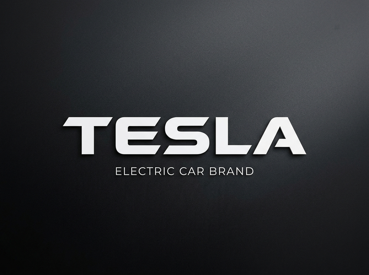 Tesla wordmark electric car brand logo