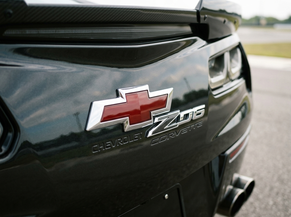 Chevrolet bowtie logo Corvette Z06 brand emblem
